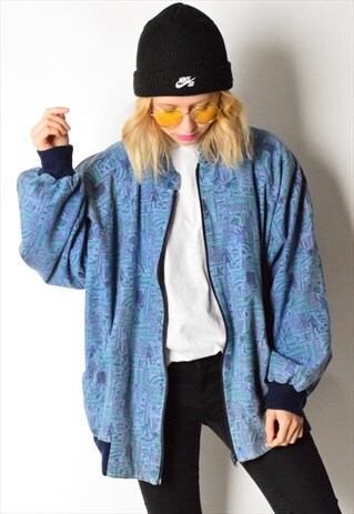 VINTAGE 90S BLUE EGYPTIAN BOMBER JACKET