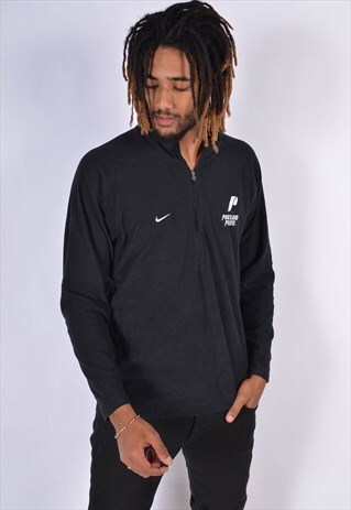 VINTAGE NIKE 1/4 ZIP FLEECE SWEATSHIRT BLACK