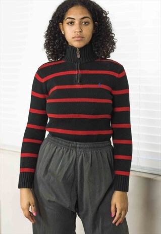 VINTAGE RALPH LAUREN 1/4 ZIP ROLL NECK JUMPER 19.6