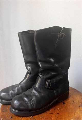 Vintage 00s Biker  Boots  Black UK 9 EU 42