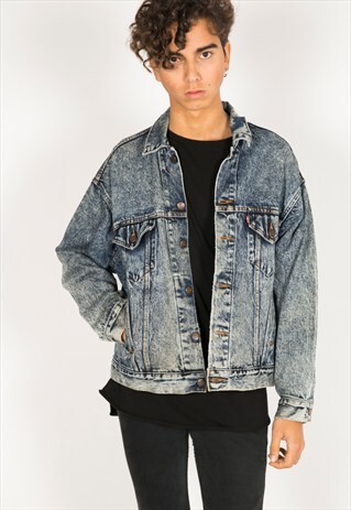VINTAGE 80S LEVI'S PATCHED DENIM JACKET / R1022