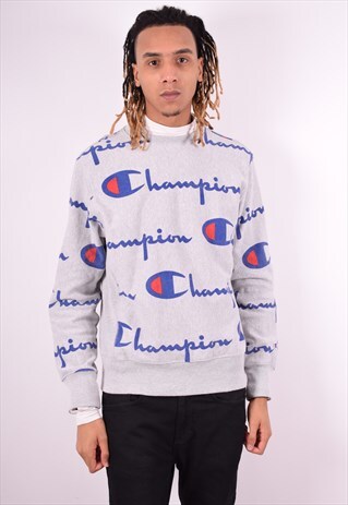 CHAMPION MENS VINTAGE SWEATSHIRT JUMPER XL GREY 90'S