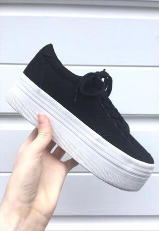 WOMENS JEFFREY CAMPBELL BLACK CREEPERS PLATFORMS TRAINERS
