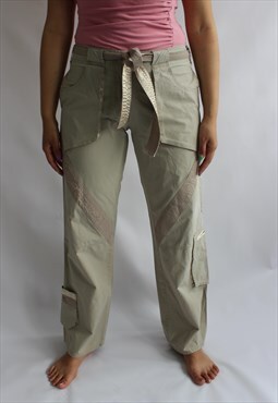 womens cream cargo pants