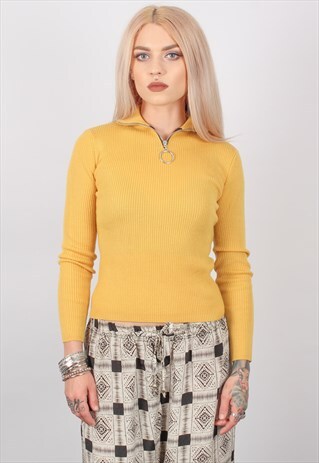 VINTAGE POORBOY REMADE TURTLE NECK O-RING ZIP JUMPER ASM2466