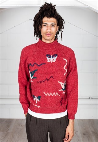 VINTAGE BUTTERFLY KNITTED UNISEX JUMPER