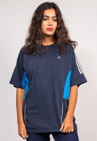 VINTAGE 90'S NAVY BLUE ADIDAS T-SHIRT
