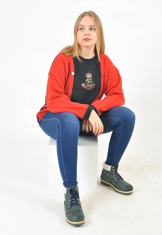 VINTAGE JUMPER IN BLACK AND RED
