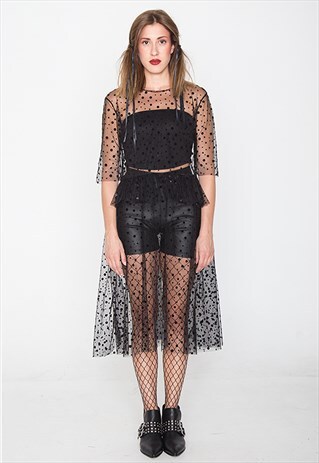 TOTAL BLACK TULL DRESS