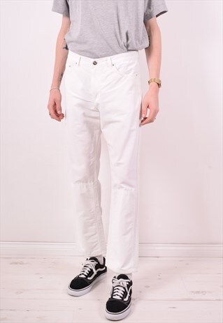 GIANFRANCO FERRE MENS VINTAGE JEANS W33 L29 WHITE 90S