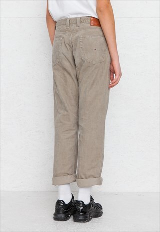 VINTAGE GREY TOMMY HILFIGER CORDUROY TROUSERS BOTTOMS