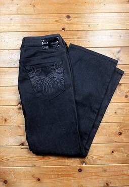 Vintage Y2K diesel black flared jeans 31 x 30