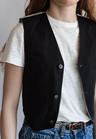 VINTAGE 80S VEST WITH FUNKY PATTERN BACK