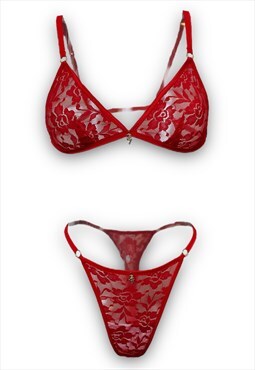 Red Rose Lace Set