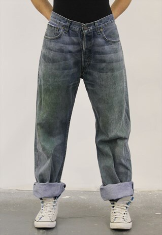 VINTAGE LEVI'S 508 BLUE PAINT MOM JEANS