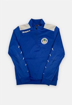 Kappa Wigan Athletic embroidered blue quarter zip top S