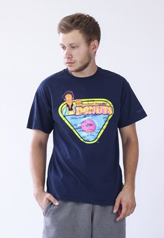 MENS THE SIMPSONS DONUTS BIG LOGO T-SHIRT