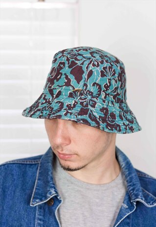 VINTAGE REVERSIBLE FLORAL BUCKET HAT 90S ONE SIZE 1.5