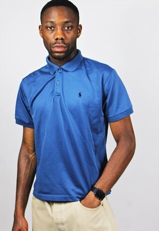 RETRO / 90'S / RALPH LAUREN / BLUE POLO (SEE SIZING)