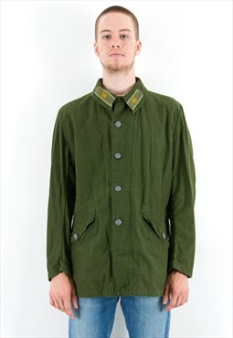 SWEDEN Vintage L Men UK 42 US Jacket Coat Army Green Button