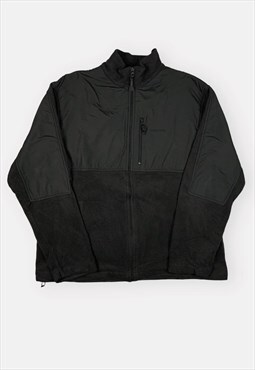 Vintage Chaps embroidered black fleece jacket size L
