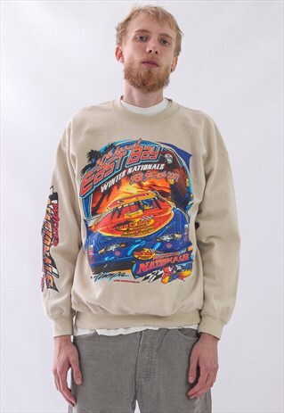 VINTAGE MENS EAST BAY RALLY RACING NASCAR SWEATSHIRT