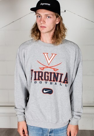 VINTAGE NIKE GREY VIRGINIA FOOTBALL SWEATSHIRT