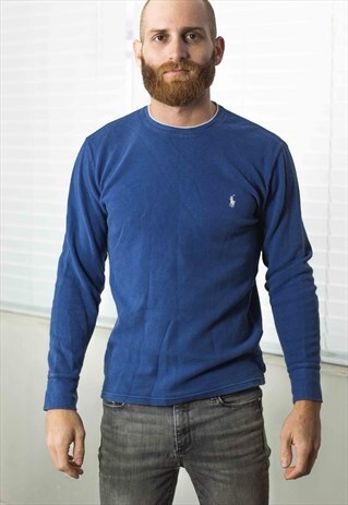 VINTAGE POLO RALPH LAUREN T-SHIRT LONG SLEEVE LOGO S 9.7