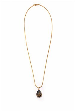 Gold Plated 24k chocolate stone necklace 