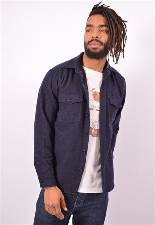 VINTAGE GAP WOOL SHIRT NAVY BLUE