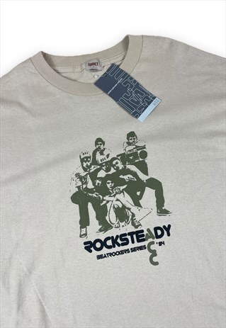 Addict Vintage Y2K Deadstock BNWT Beige T-shirt screen print