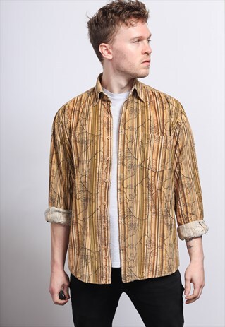 VINTAGE CORDUROY CORD STRIPED SHIRT