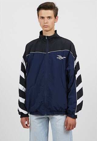 VINTAGE NAVY REEBOK WINDBREAKER JACKET