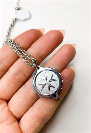 70'S SOS STAR LOCKET NECKLACE