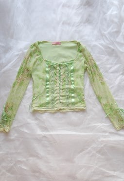 vintage fairy cottage coquette dreamy floral top