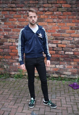 ADIDAS NAVY ZIP UP HOODIE