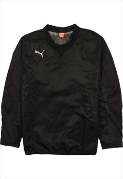 Vintage 90's Puma Sweatshirt Pullover V Neck Black Large