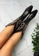 Cowboy Boots Black Mid Calf Western Cowgirl boots - Wide fit