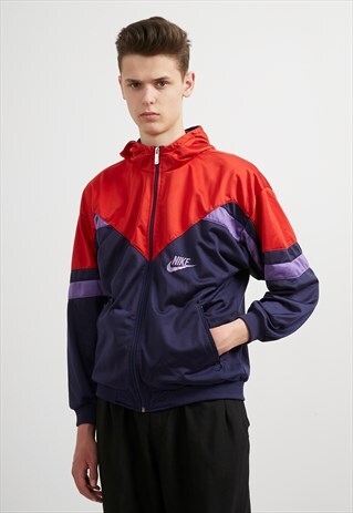 VINTAGE PURPLE RED NIKE ZIP TRACK JACKET