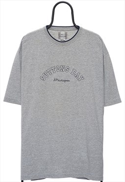 Vintage Suttons Bay Spellout Grey TShirt Mens