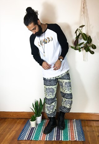 FAIRTRADE BLACK ELEPHANT HIPPIE HAREMS / TROUSERS