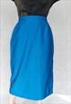 VINTAGE BLUE SHIMMER PENCIL SKIRT, LARGE SIZE SKIRT