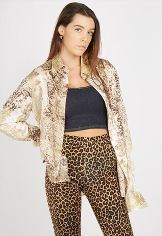 VINTAGE WHITE PATTERNED CAVALLI SHIRT