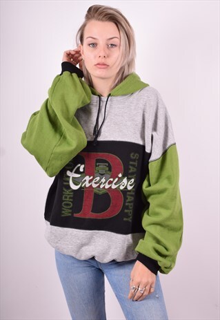 WOMENS VINTAGE HOODIE JUMPER XXL MULTI 90'S