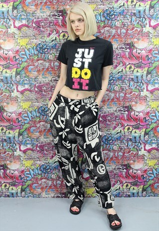 VINTAGE 90S PATTERNED FESTIVAL TROUSERS. YOGA FUNKY. UNISEX.