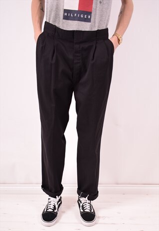 DICKIES MENS VINTAGE TROUSERS W33 L33 BLACK 90S