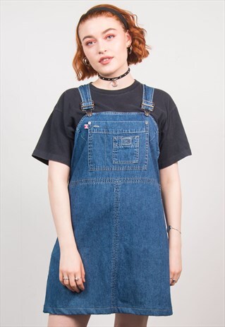VINTAGE 90'S DUNGAREE PINAFORE DRESS