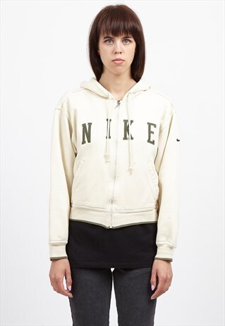 VINTAGE BEIGE NIKE HOODIE TRACK JACKET