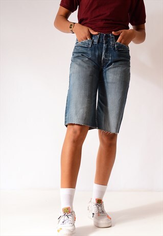 VINTAGE LEVI'S CUT OFF CARPENTER SHORTS DARK BLUE