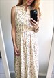 Pastel Yellow Floral Maxi Baggy Day To Day Dress S